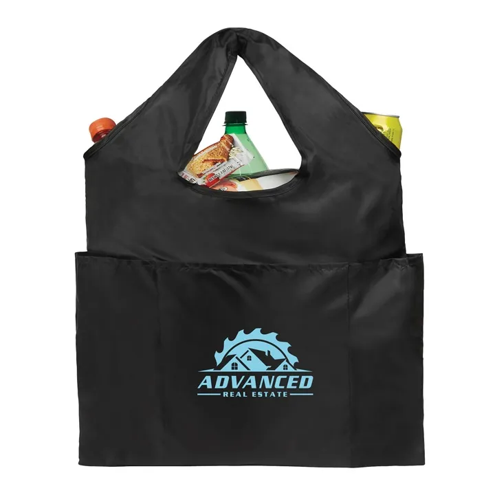 Custom Tote Bag Recycled RPET Grocery Style - 16 1/2 in - product view 3