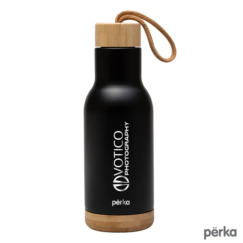 Water Bottle Double Wall Stainless Steel Bamboo - 17 oz