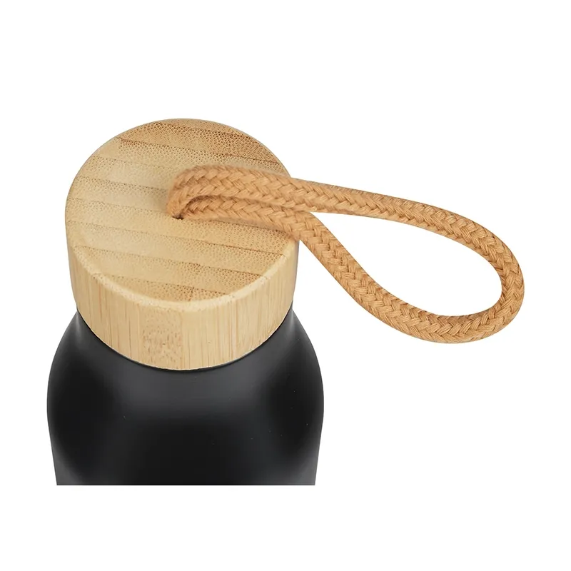 Recycled Stainless Steel Water Bottle with Bamboo Lid - 25 oz - product view 3