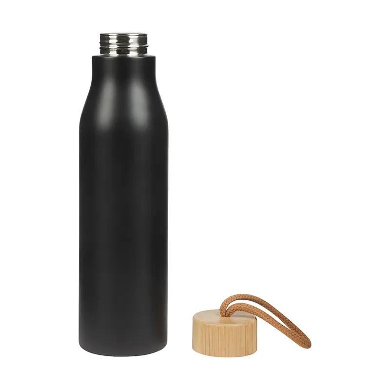 Recycled Stainless Steel Water Bottle with Bamboo Lid - 25 oz - product view 4