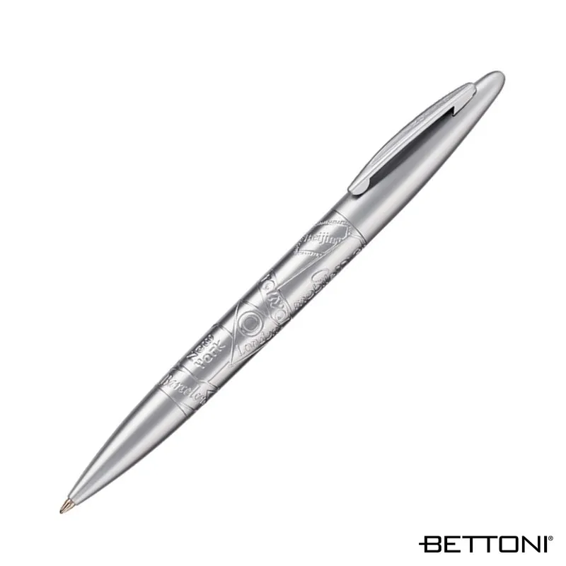 Ballpoint Pen Brass Satin Silver Designer Series - 5.8 in