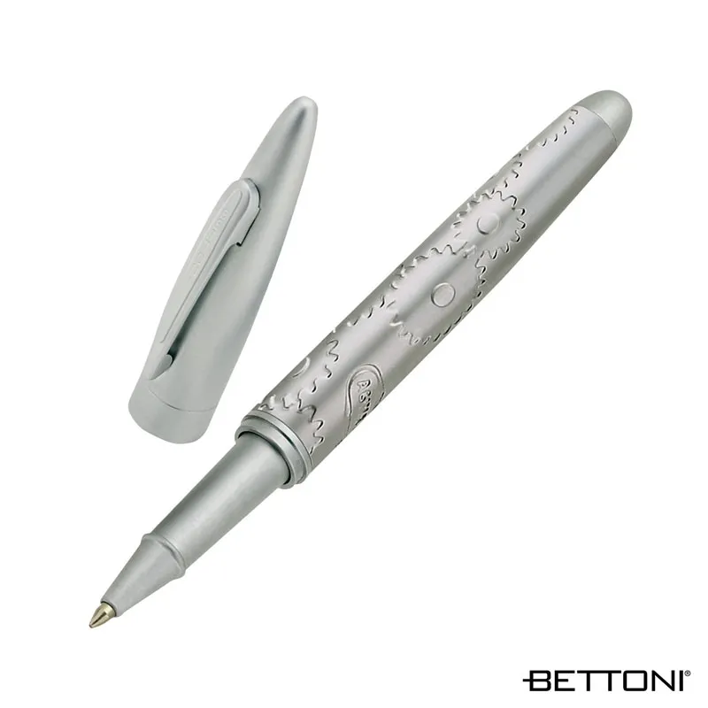 Rollerball Pen Brass Satin Silver Cap-Off - 5.4 in