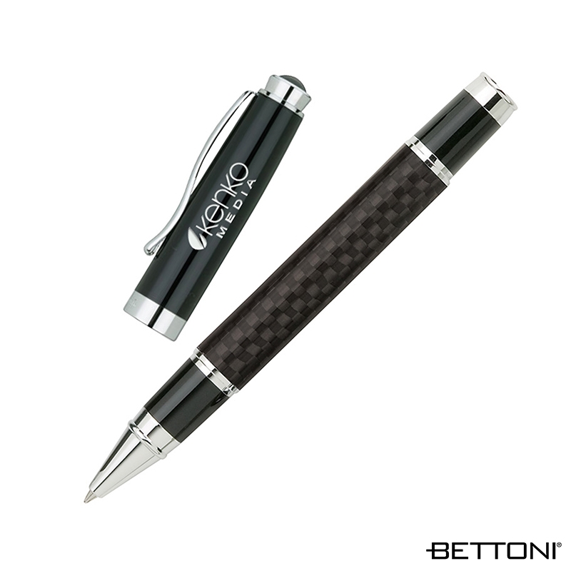Rollerball Pen Carbon Fiber Barrel Chrome Trim - 5.5 in