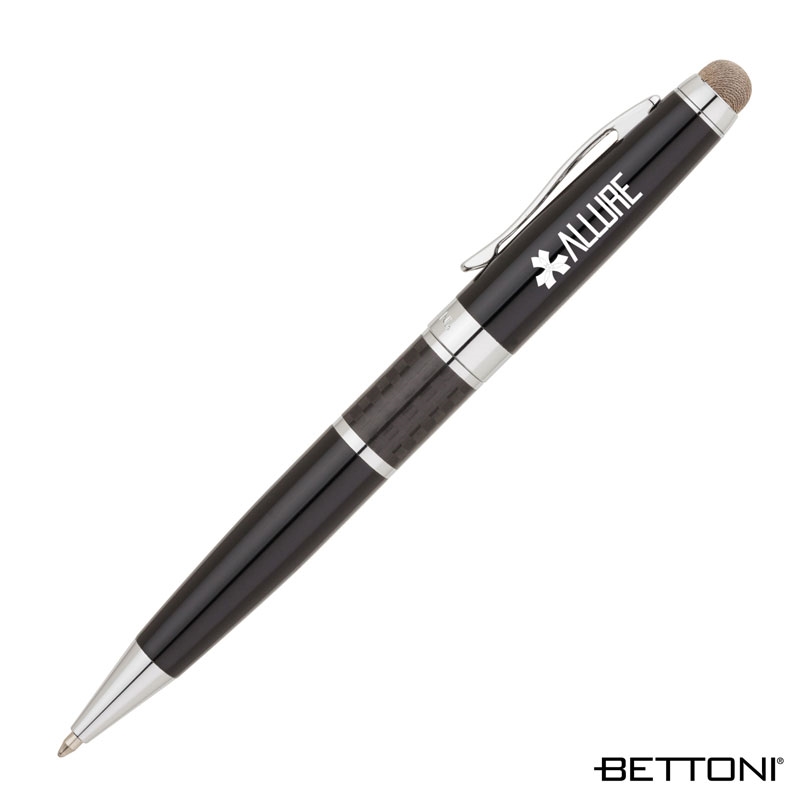 Ballpoint Pen Carbon Fiber Stylus Chrome Trim - 5.63 in
