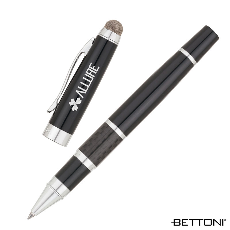 Rollerball Pen Carbon Fiber Stylus Chrome Trim - 5.63 in