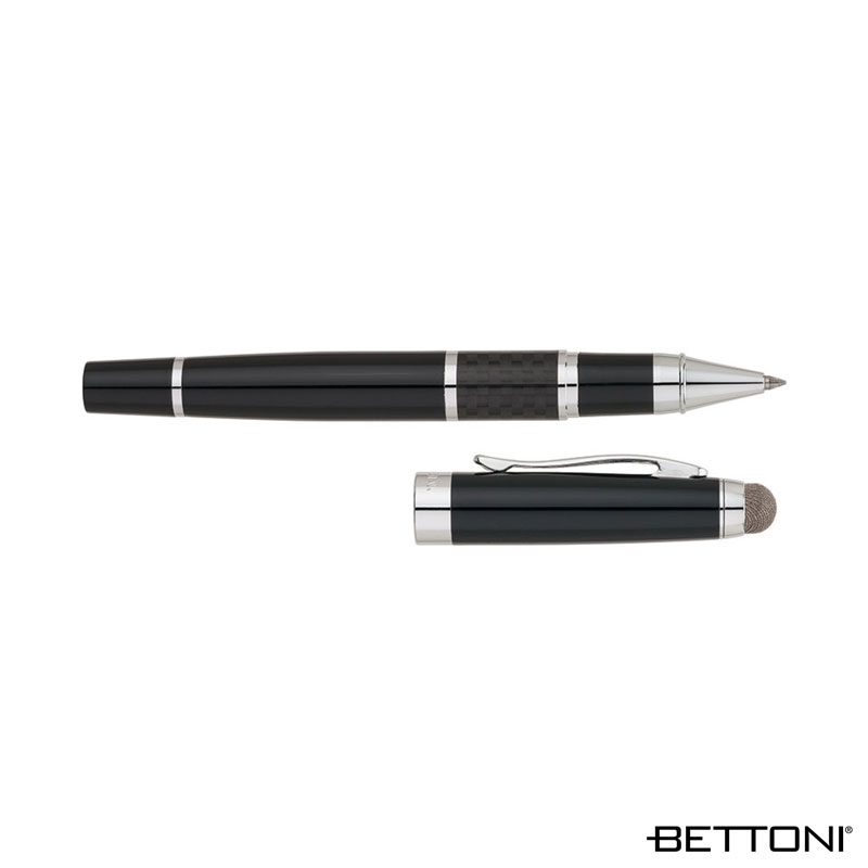 Rollerball Pen Carbon Fiber Stylus Chrome Trim - 5.63 in - product view 3