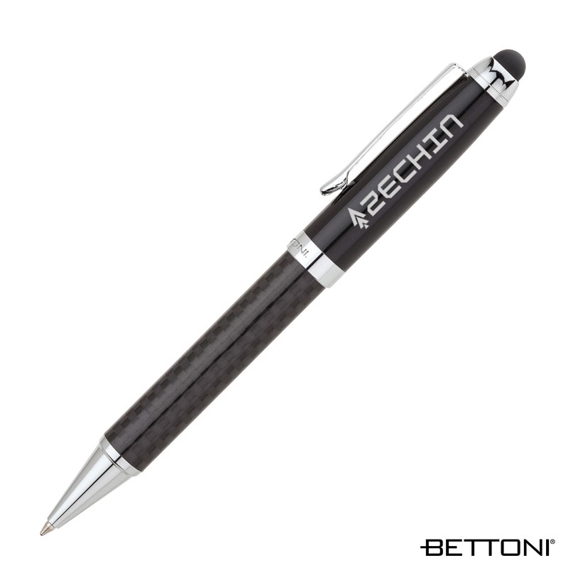 Ballpoint Pen Carbon Fiber Stylus Chrome Trim - 5.75 in