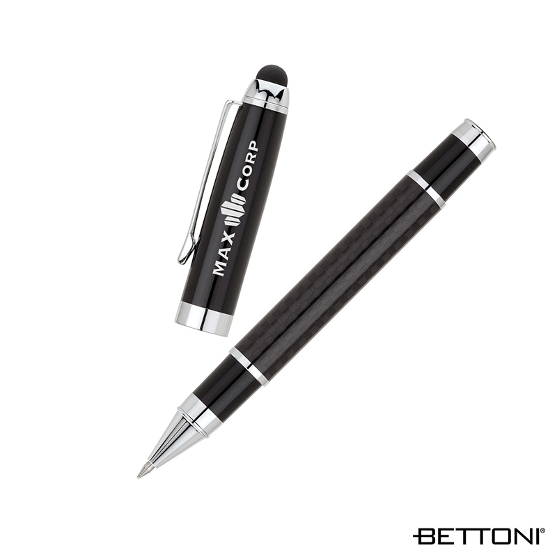 Rollerball Pen Carbon Fiber Stylus Chrome Trim - 5.63 in