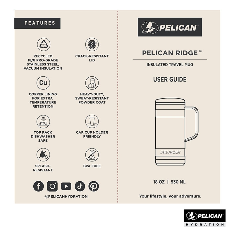 Pelican Ridge Travel Mug Recycled Steel Silicone Base - 18 oz - product view 19