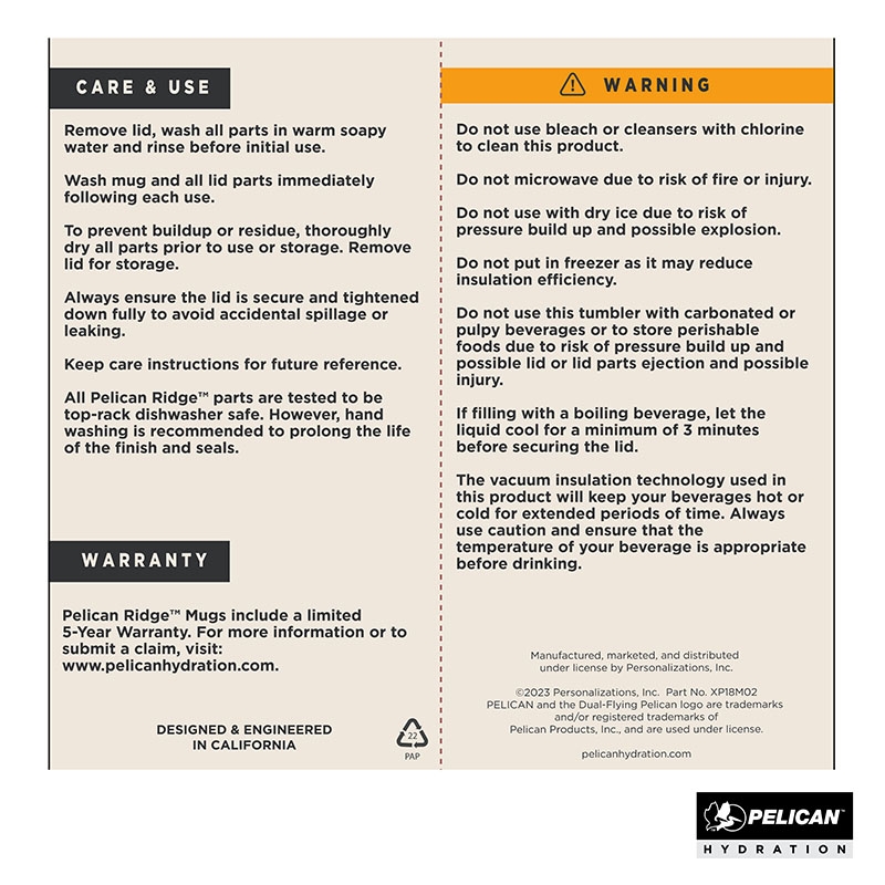 Pelican Ridge Travel Mug Recycled Steel Silicone Base - 18 oz - product view 21