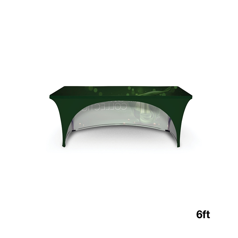 Table Cover Stretch RPET Open Back Polyester - 6 ft - product view 3