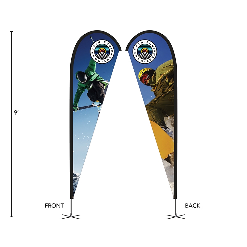 Custom Teardrop Flag Double-Sided - 9 ft