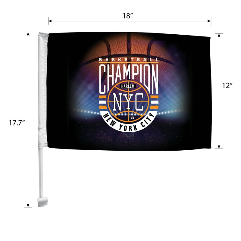 Car Flag Single-Sided with Window Bracket - 18 x 12 in