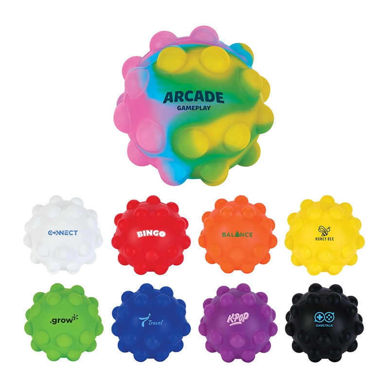 Push Pop Bouncing Ball Silicone Fidget - 2 11/16 in - product view 5