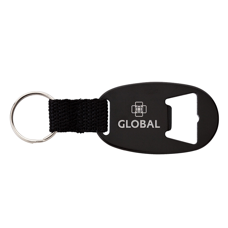 Bottle Opener Keychain Aluminum with Web Strap - 3.75 in