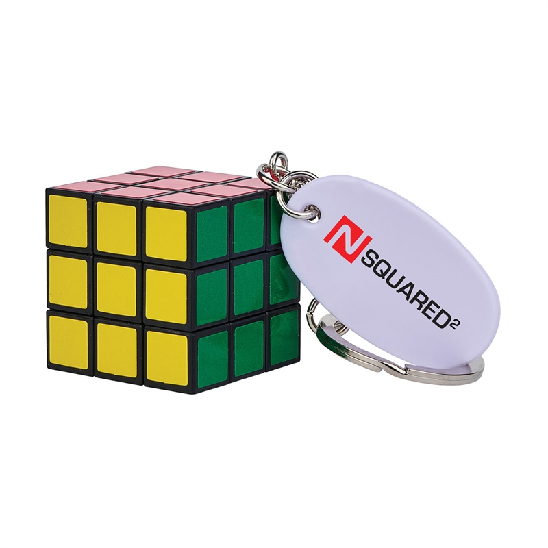 Keychain Mini Cube Puzzle Twist Mechanism Metal - 1.6 in