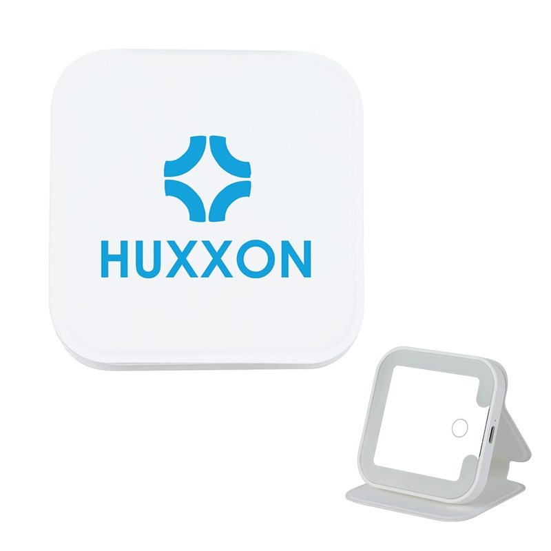 Pocket Mirror LED Light-Up Rechargeable 18 Lights - 3.25 in