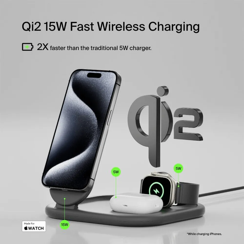 Wireless Charging Station 3-in-1 Magnetic MagSafe - 15W - product view 5