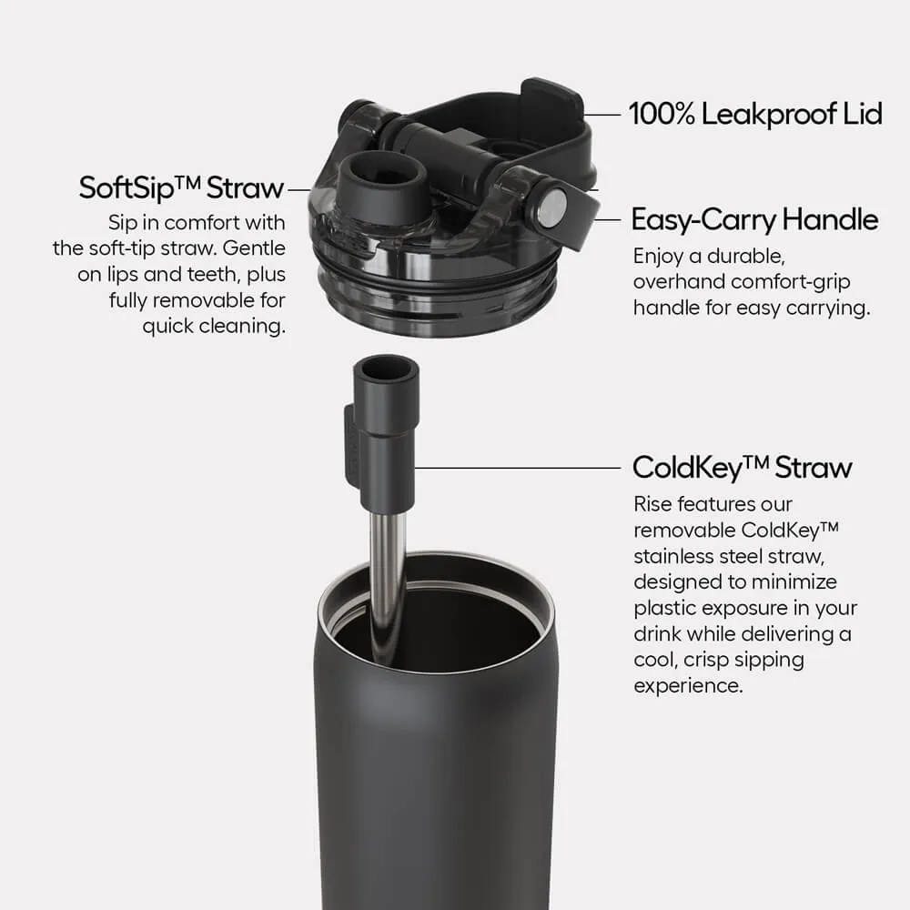 Insulated Water Bottle with Dual Straw System - 25 oz - product view 6