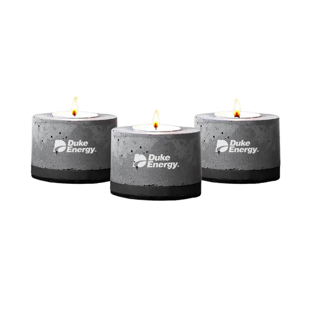 FlikRFire Concrete Personal Fireplace Set with Bases (3 Pack)