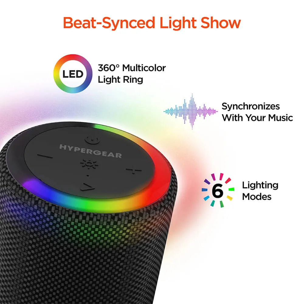 Waterproof LED Wireless Speaker with Light Ring - 4 in - product view 5
