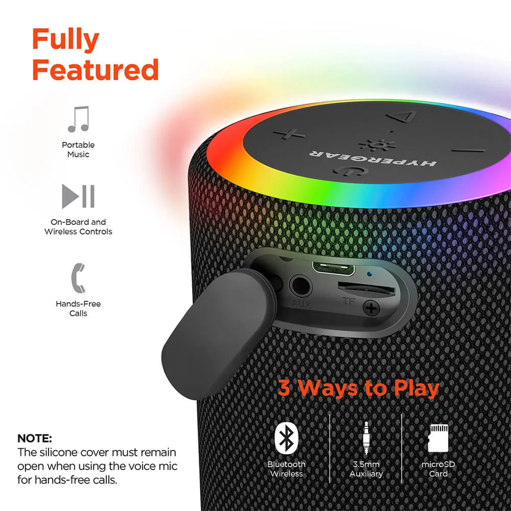 Waterproof LED Wireless Speaker with Light Ring - 4 in - product view 10