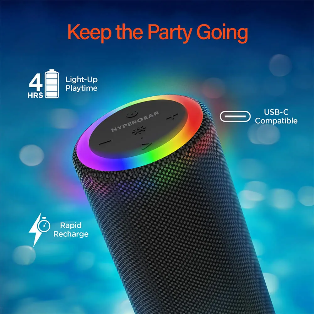 Waterproof LED Wireless Speaker XL with Light Ring - 6.9 in - product view 6