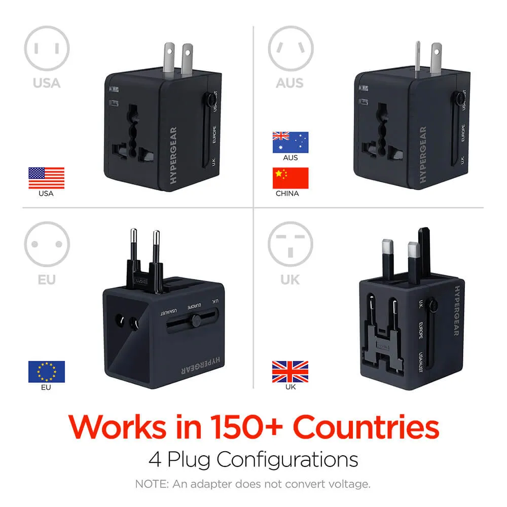 Universal Travel Adapter with USB Ports - 150+ Countries - product view 5