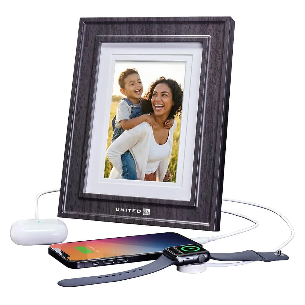 Picture Frame with 3 USB Chargers - 9.5 x 7.5 in