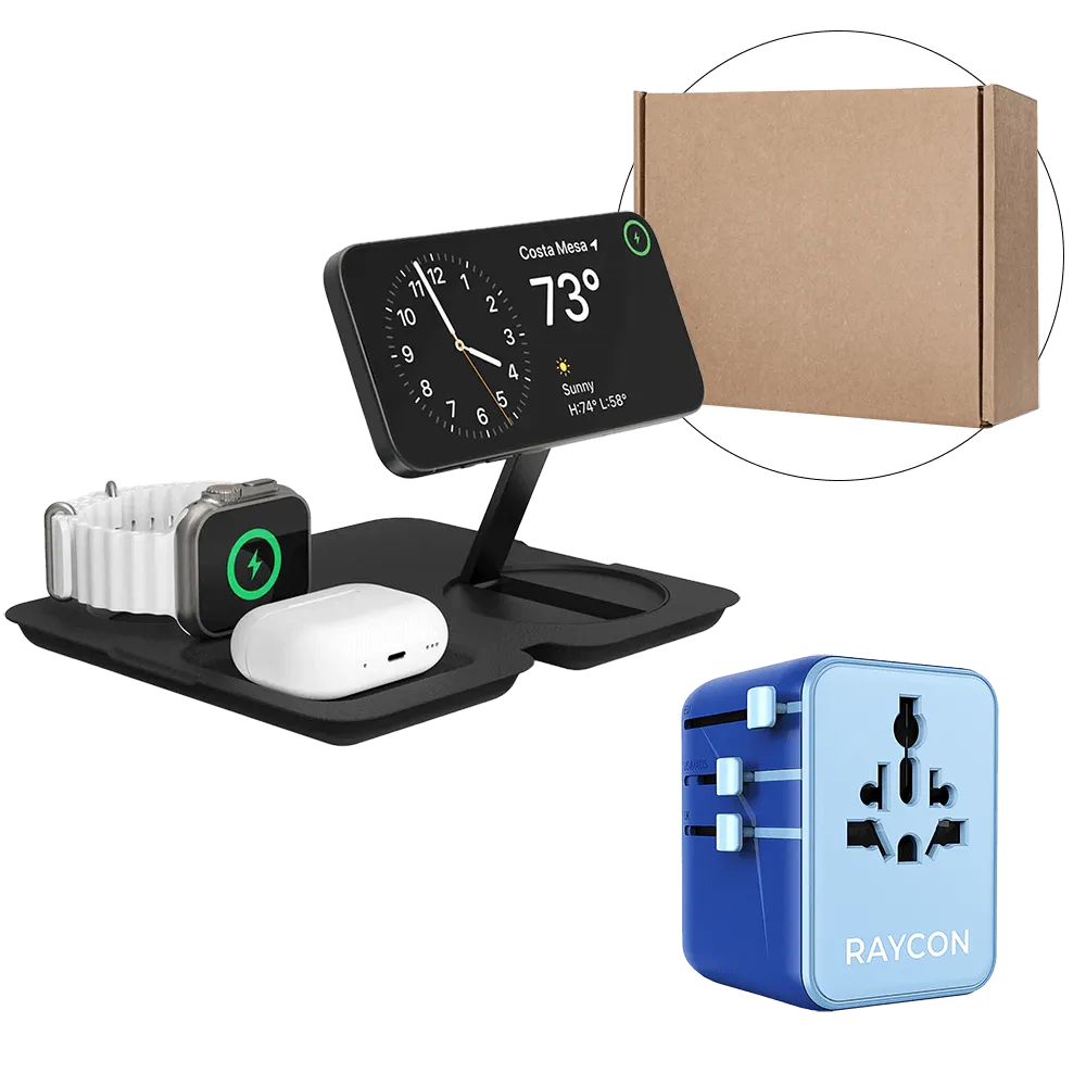 Travel Adapter and Wireless Charger Gift Set - product view 7