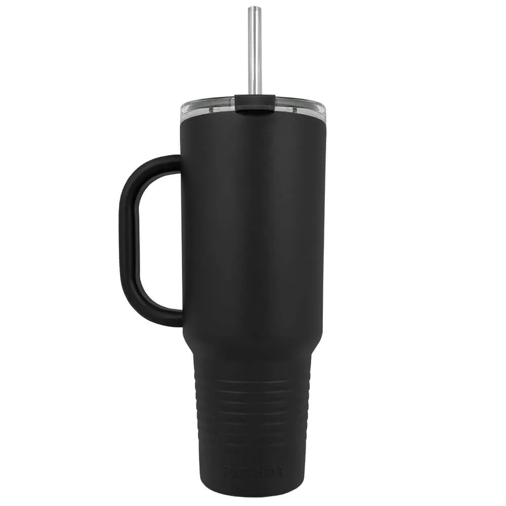 Insulated Tumbler with Handle and Built-In Straw - 40 oz - product view 2
