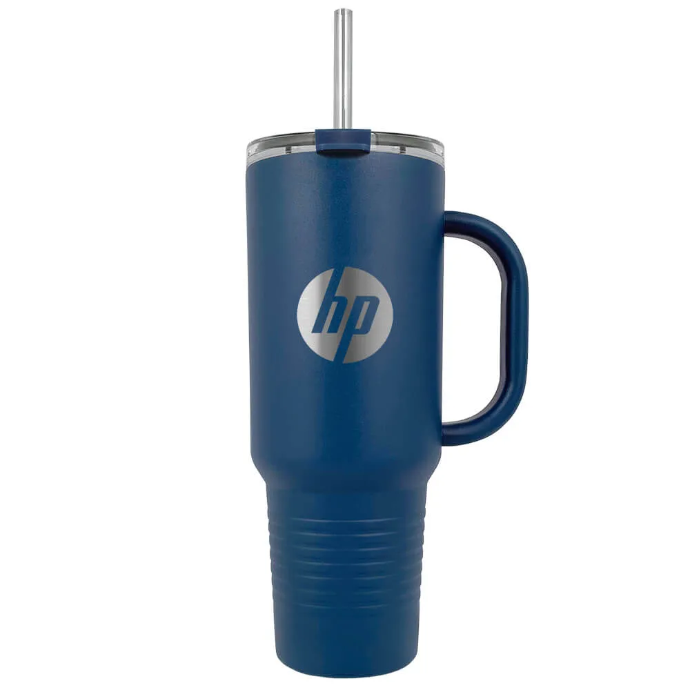 Insulated Tumbler with Handle and Built-In Straw - 40 oz - product view 9