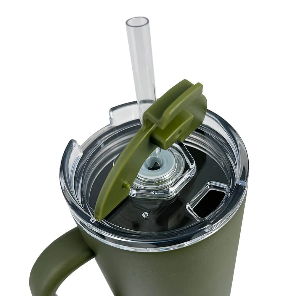 Insulated Tumbler with Handle and Built-In Straw - 40 oz - product view 22