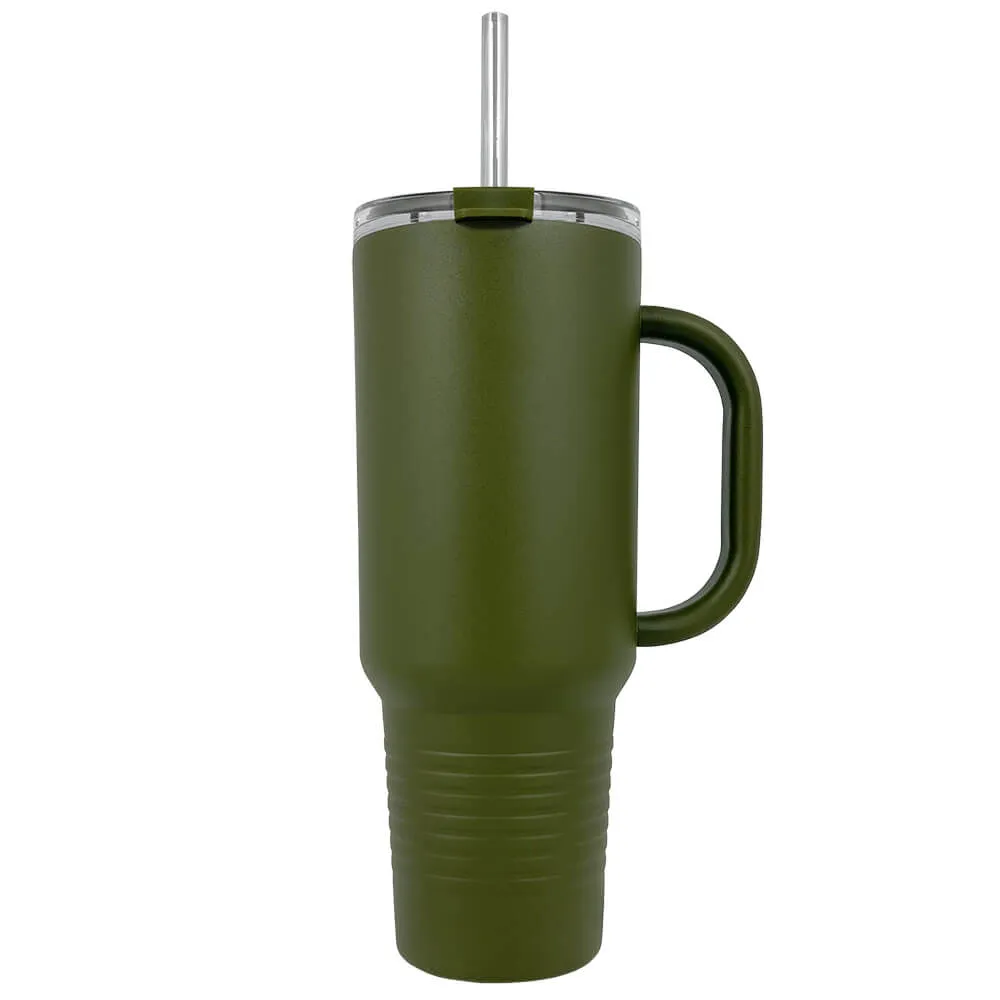 Insulated Tumbler with Handle and Built-In Straw - 40 oz - product view 24