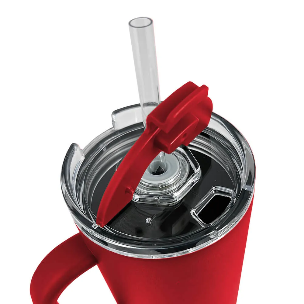 Insulated Tumbler with Handle and Built-In Straw - 40 oz - product view 30