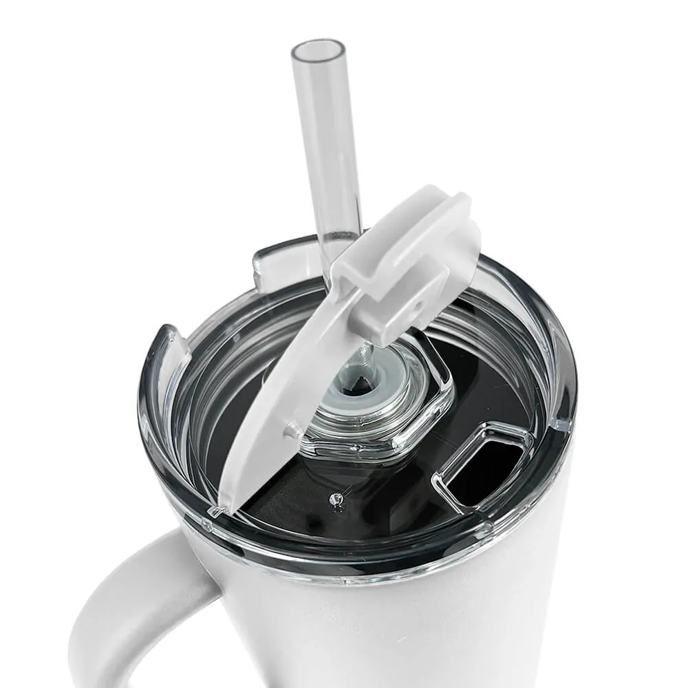 Insulated Tumbler with Handle and Built-In Straw - 40 oz - product view 38