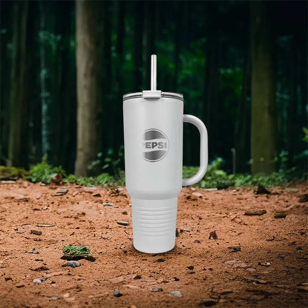 Insulated Tumbler with Handle and Built-In Straw - 40 oz - product view 39