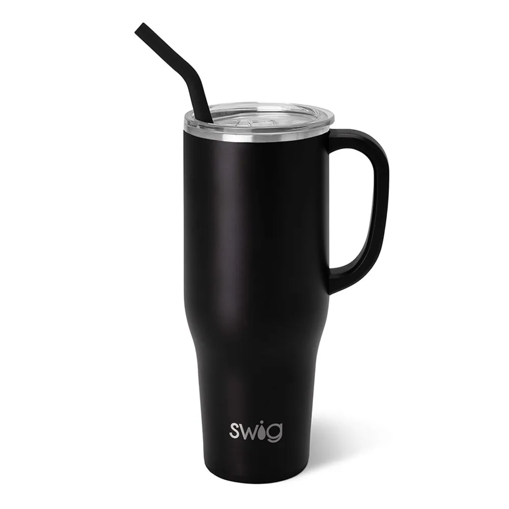 Insulated Tumbler with Handle and Straw - 40 oz - product view 3