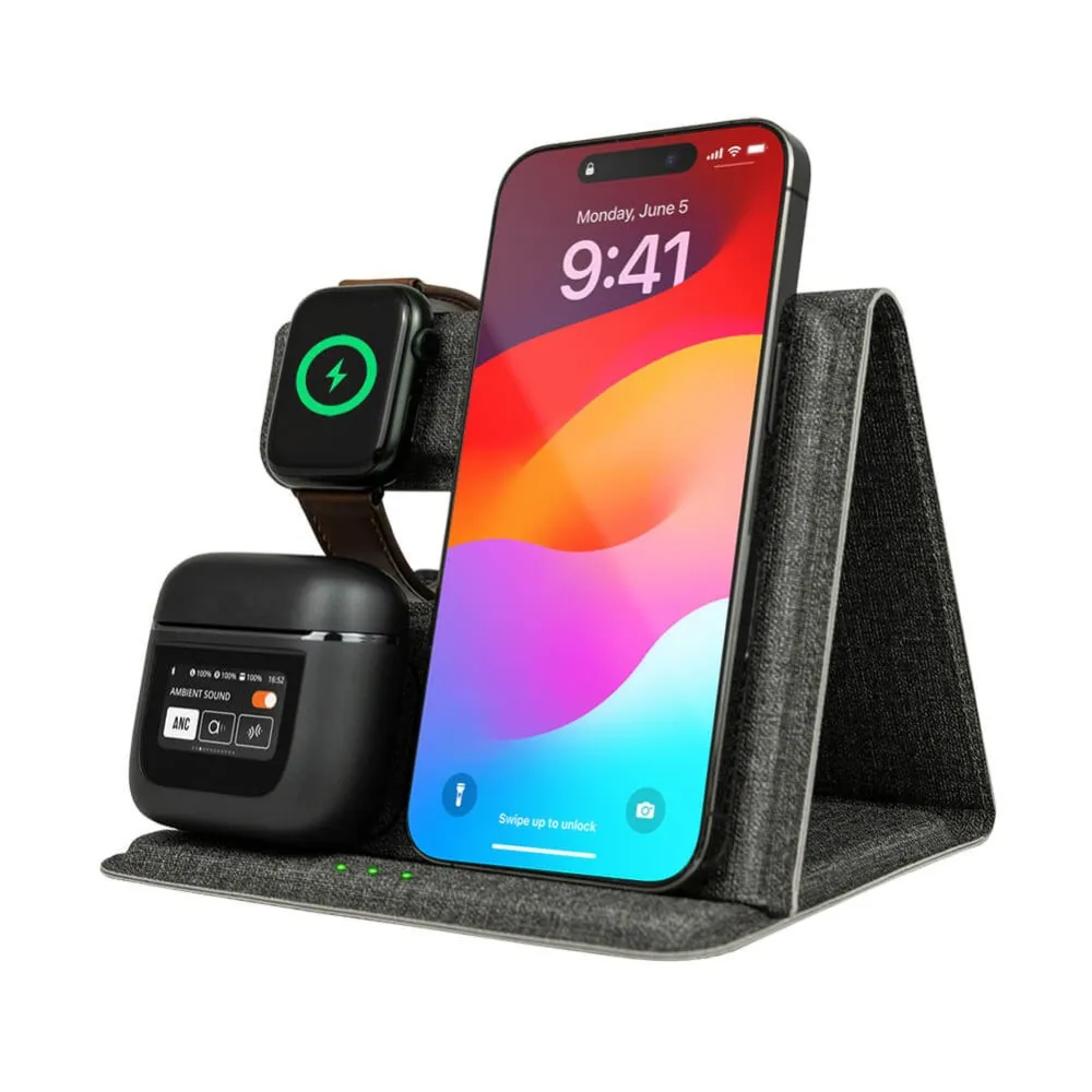 3-in-1 Foldable Wireless Charger 15W Fast Charging