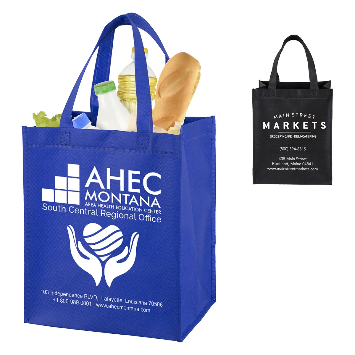 Custom Tote Bag Large Imprint Non-Woven Grocery - 10 x 12 in