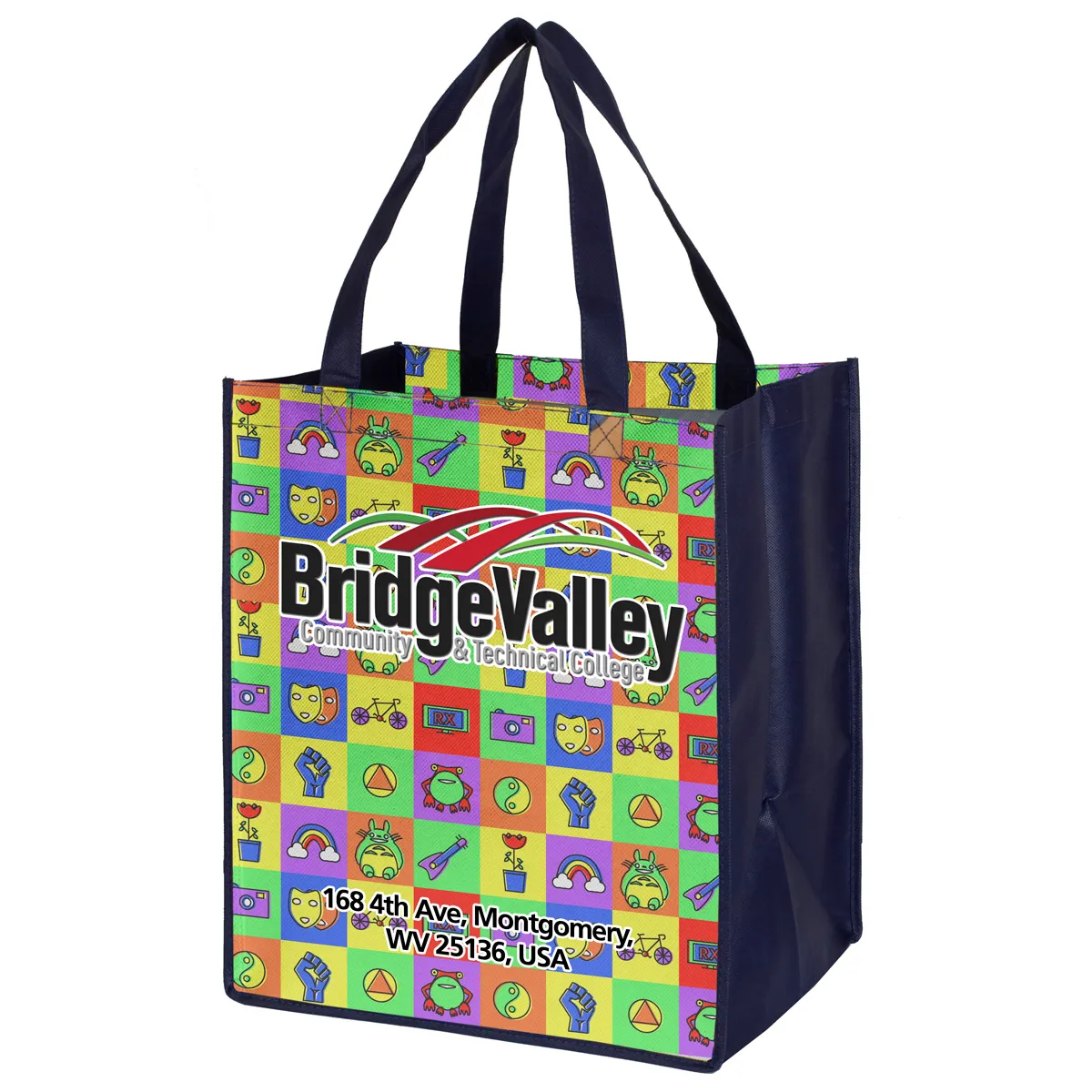 Large Sublimation Tote Bag Full Color Wide Gusset - 13 x 15 in