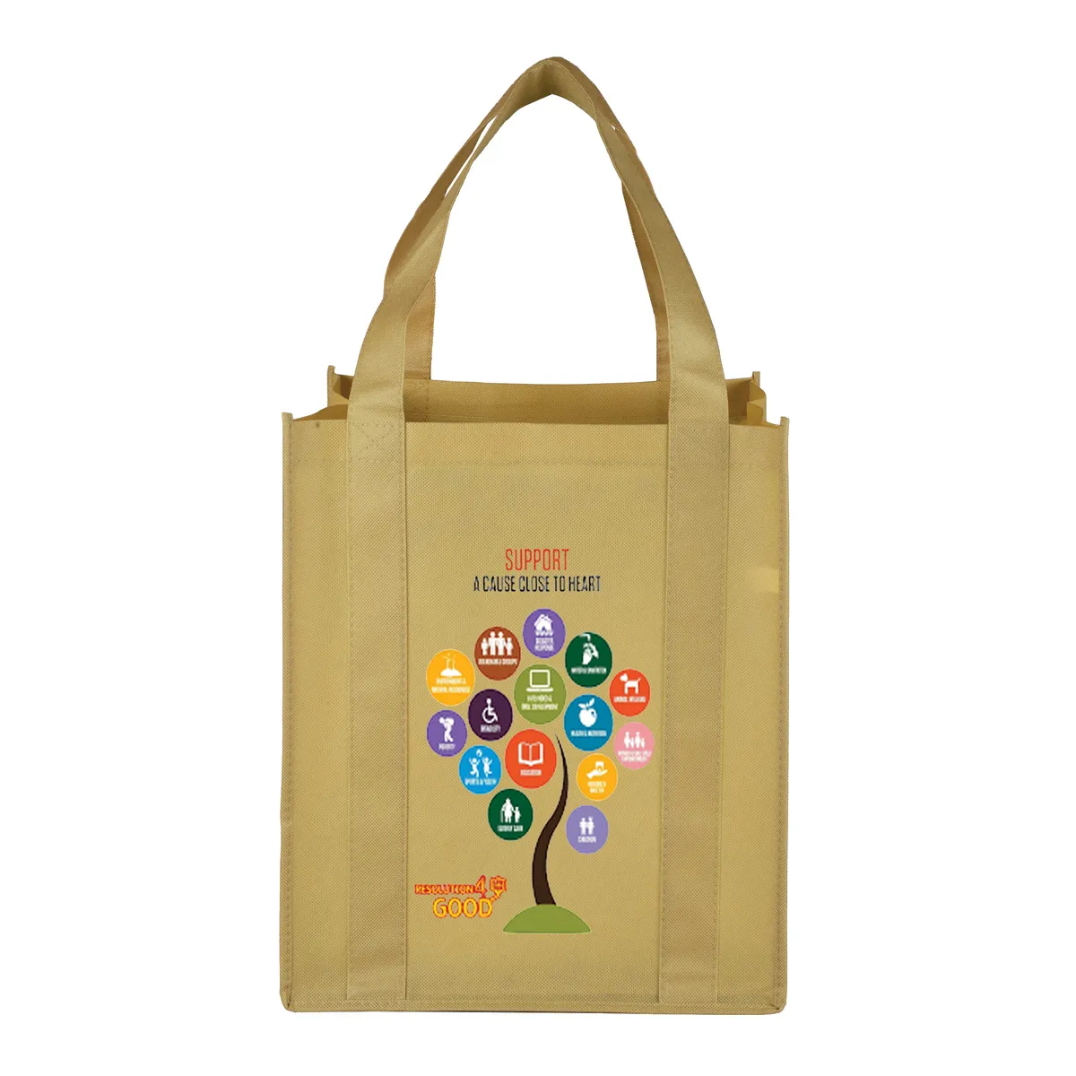 Super Mega Grocery Tote Bag Reinforced Bottom - 13 x 15 in - product view 8