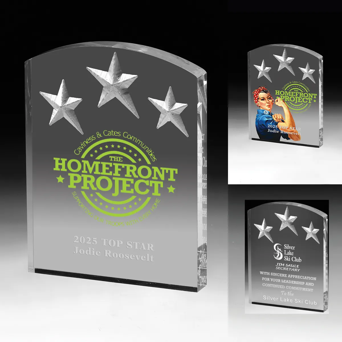 Freestanding Acrylic Award Thick Clear Panel - 5 x 6.5 in