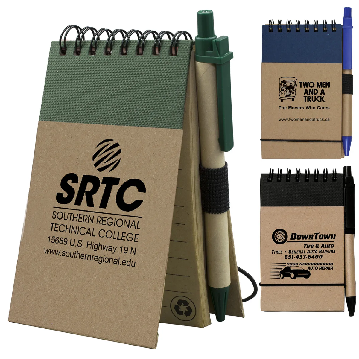 Eco Jotter Notebook Cardboard Cover Paper Pen - 3.25 x 5.25 in