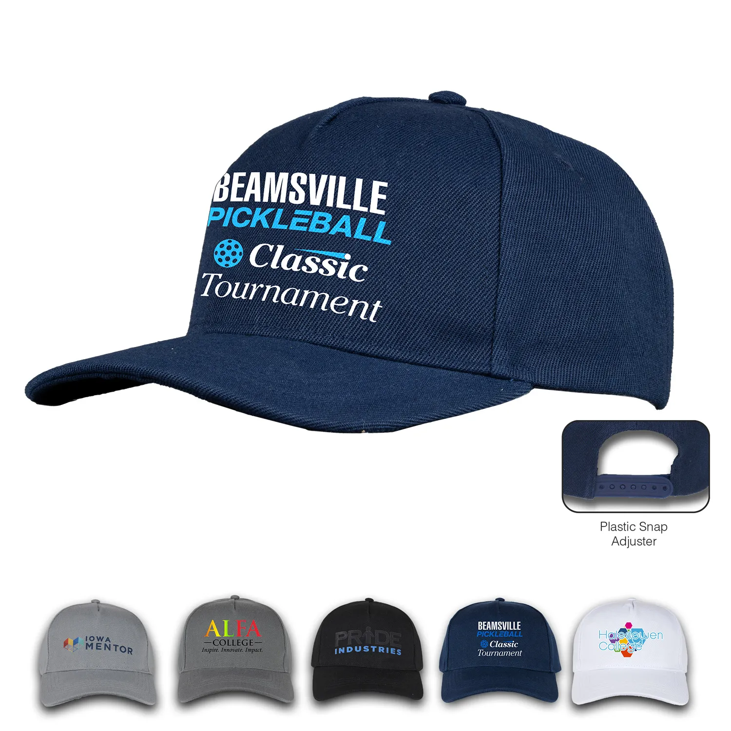 Custom Baseball Caps 5-Panel Structured Polyester (One Size)