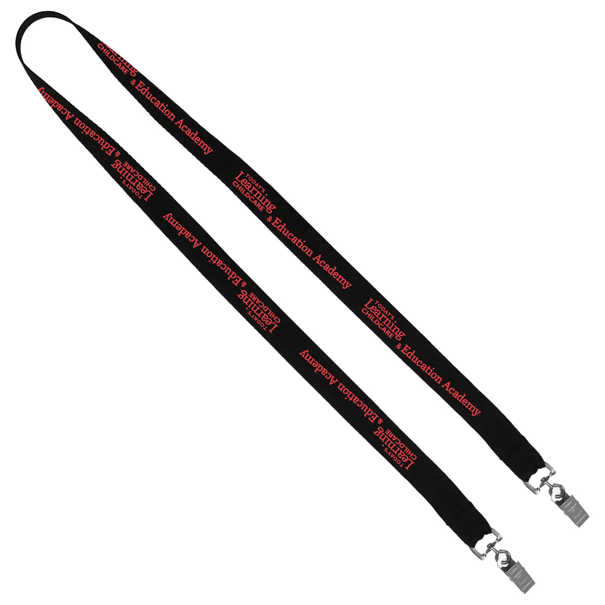 Custom Lanyards Dual Attachment Polyester Silkscreen - 18 x 0.75 in - product view 3