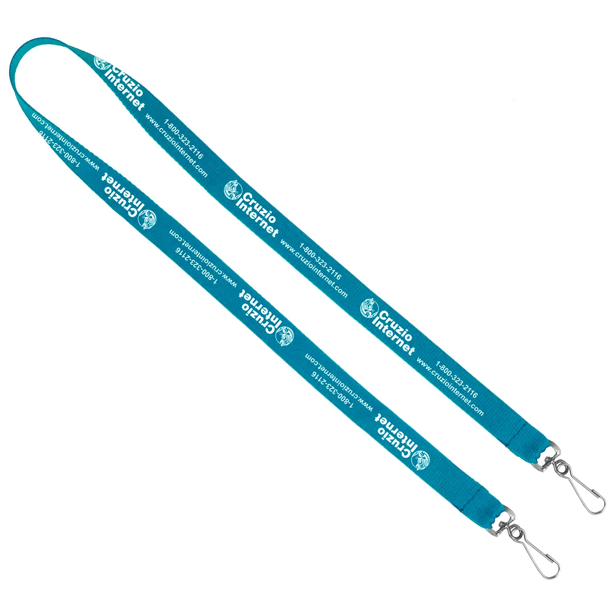 Custom Lanyards Dual Attachment Polyester Silkscreen - 18 x 0.75 in - product view 18
