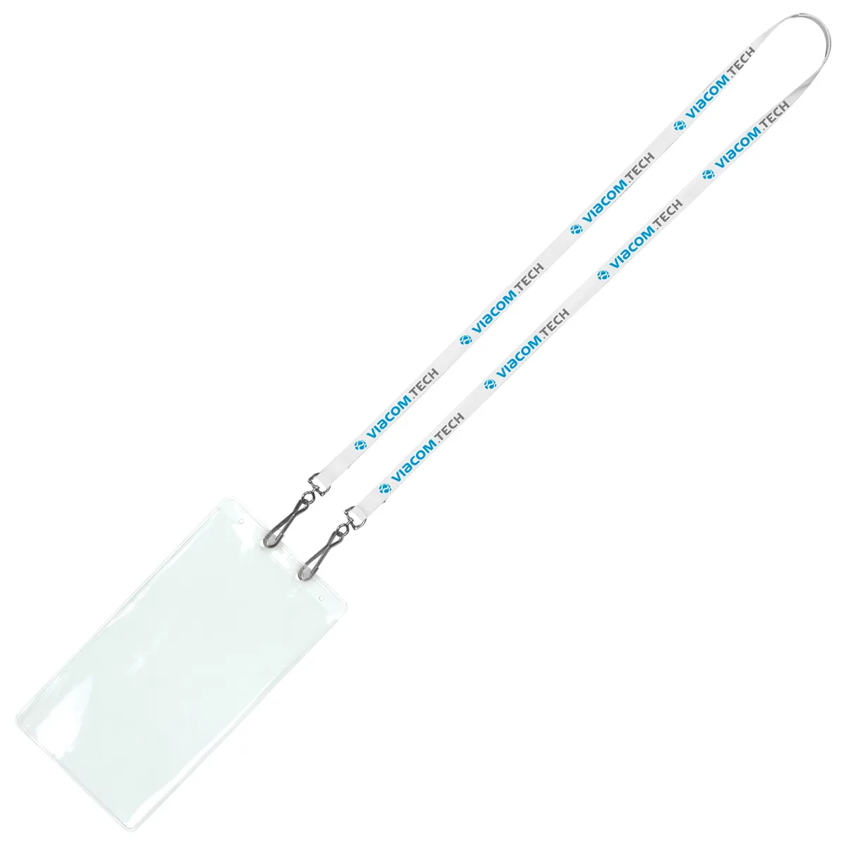 Custom Lanyards Dual Attachment Polyester Narrow - 18 x 0.38 in - product view 4