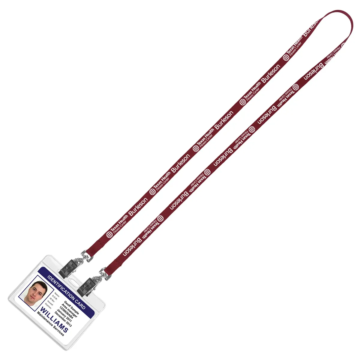 Custom Lanyards Dual Attachment Polyester Narrow - 18 x 0.38 in - product view 5