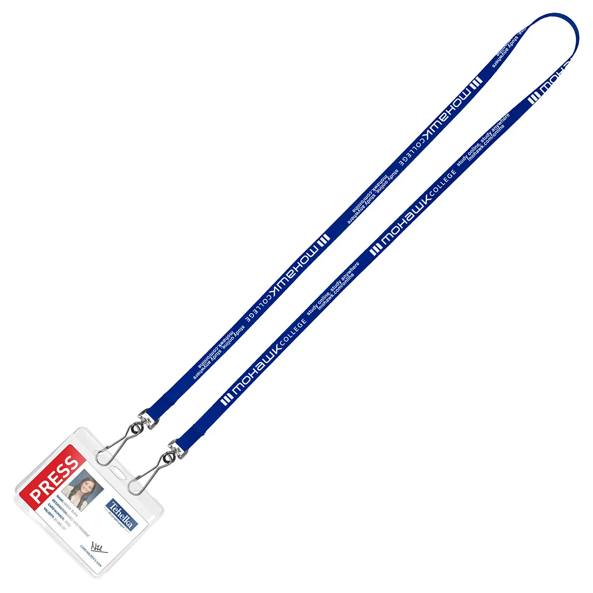Custom Lanyards Dual Attachment Polyester Narrow - 18 x 0.38 in - product view 12